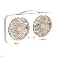 SV Quiet Operation Double Head Desk Fan 3600mAh  5 Speed Level USB Powered