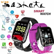 🔥Ready Stock🔥116 PLUS Color Screen Smart Watch Heart Rate Blood Pressure Waterproof Sport Fitness Tr