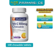 VitaHealth Vit C 500mg 100 chewable tablets Vitamin C EXP:09/2026 [ Orange Vitamin C Vita Health ]