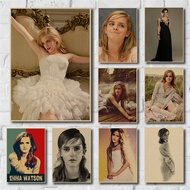 Emma Watson Painting Poster Retro Kraft Paper Dorm Room Wall Art Home Decor Poster