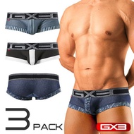 G3NTL3MAN Japan GX3 Ultra-Low-Waist Stitching Skinny Boxer Three-Piece Set Underwear Spring Denim Series Sexy k933