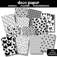 Black Ink Decorative Paper | Heavyweight Cardstock | Junk Journal, Planner & Scrapbooking Background