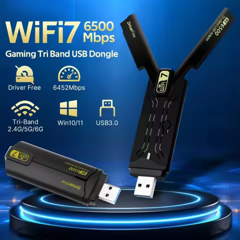 WiFi 7 USB 3.0 Adapter BE6500 Network Card Tri Band 6G/5G/2.4G USB Dongle Wireless Wireless Receiver