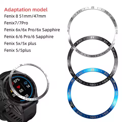 Metal Ring Bezel For Garmin Fenix 8 47mm 51mm Smart Watch Bumper Cover Fenix7/7x 6/6x/5 5x SOLAR She