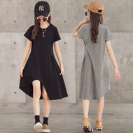 LS Show Teen Girl Dress Shift Dress กระโปรงยาว Maxi Dress Children Under Knees Dress 4-16-Year-Old S