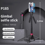 P185 gimbal 1800mm wireless selfie stick tripod stand monopod dilipat untuk kamera tindakan smartpho