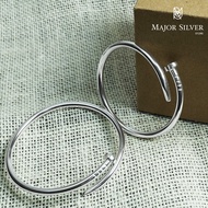 Nail bracelet : sterling silver 925  / กำไลตะปู หนา 4mm กำไลเงินแท้ 925 สไตล์อินเทรนด์  Major Silver
