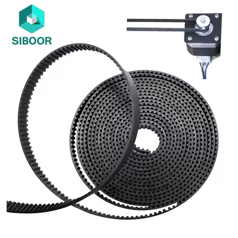 Siboor 5M GT2-6mm Open Timing Belt Width 6mm GT2 Belt TPU KEVLAR Synchronous Belt 2GT Timing Belt Fo