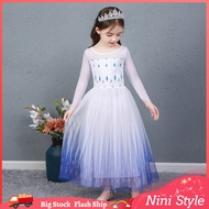 Dress For Kids Girl Frozen 2 Elsa Princess Costume Summer Baby Toddler Clothes Snow Queen Gown Snowflake Costumes Wig Crown Accessories Dresses For Kid Girls