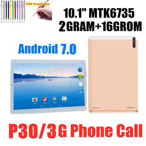 Newest P30 Android 7.0 Phone Call 10.1 INCH Tablet PC 2GB DDR3+16GB MTK 6735 Quad Core 1280*800 IPS 
