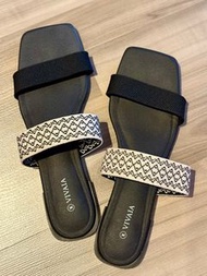 VIVAIA Square-Toe Slide Sandal ⚫️EU42 鞋 (only wore once for an event)