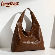 Bowie Bag Women's Shoulder Bag Large Capacity Leather Weave Tote Bag Kompartment Besar Zipper Bag