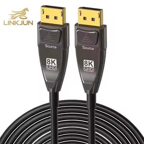 Fiber Optical Displayport 8K Cable Buckle 4K 144Hz 8K 60Hz HBR3 32.4Gbps Ultra HD DP1.4 Optical Gami