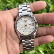 Jam tangan seiko 5 vintage Automatic japan dial putih vintage jadul kuno antik fashion pria wanita