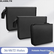 GLASSLYN Artist's Painting Pencil Case, 36/48/72 Slots, Zip Closure, Folding Design, Fabric Color Pe