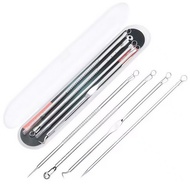 Tool Acne Squeezing Needle Silver Acne Blackhead Needle 4-Piece Set Acne Needle Needle Stainless Ste