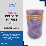 [saraurnsph] Purple Colored Marble Urn Cultured Marble Purple Urn Marble Urn for Adult Human Ashes