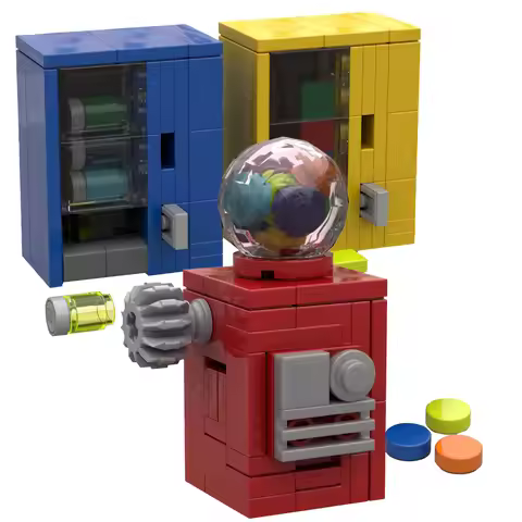 Mini candy Gumball Machine Building Blocks Beverage Vending Machine City Street View Construction Br