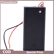 thewoodfamer 9V Volt PP3 Battery Holder Box DC Case With Wire Lead ON/OFF Switch Cover EN