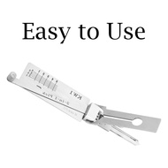1Pc Silver Locksmith Tools 2 In 1 KW1 Lock Key Precision Hook and Pick Set Maintenance Repair Tool C