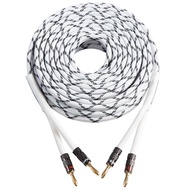 HANNLINTE 12AWG Speaker Cable (10 Feet), 1 Pack Premium Heavy Duty Braided Speaker Wire with Dual Go