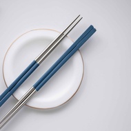 健康於筷 台灣製 不鏽鋼筷一雙入 靛青藍 (長款24.2cm)