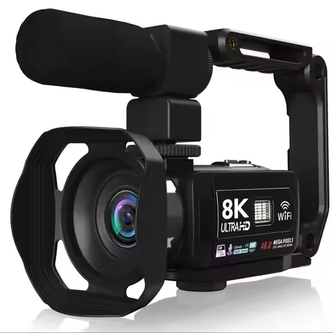 8K Digital Photography Camera 48MP Handheld DV 18X igital Zoom Camera Recorder 3'' LCD Touch Screen 