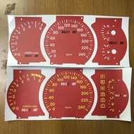 Sticker Panel Meter Wira Design RalliArt Manual & Auto Red & Yellow Red & White