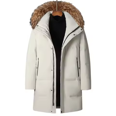 Canada Fashion Winter Jacket Men Down Coat Parka Men's White Goose Down Jackets Fur Collar Hooded Wa