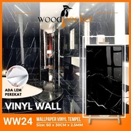 WOODPECKER - Marble Wall Vinyl Wallpaper 30CM x 60CM Black Marble Sticker