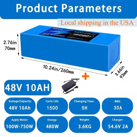 New High quality 48V 10Ah 13S4P 18650 Lithium Ion Battery Pack for 48V 250W~1000W Motors with 30A BM