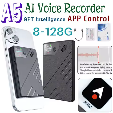 A5 AI Voice Recorder GPT Intelligence APP Control Voice To Text Recorder Real Time Transcription/Sum