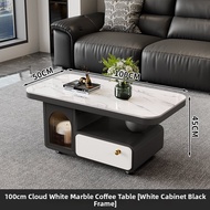 MOSU | Italian Luxe Rock Slab Movable Side Table With Storage