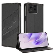 全城熱賣 - 適用於華碩 Zenfone 11 Ultra 009款壓花多功能錢包復古手機皮套（黑色）