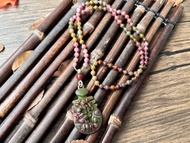 【一物一圖】天然鹽源瑪瑙蝶戀花琵琶雕刻吊墜連鹽源瑪瑙珠鍊