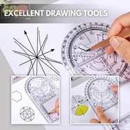 ECYOU Multifunctional Geometric Ruler Primary Rotatable Architecture Supply Plastic Drawing Ruler