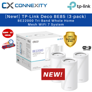 TP-Link Deco BE85 BE22000 Tri-Band Whole Home Mesh WiFi 7 System --- TP Link Tri-Band WiFi 7 Tri-Ban
