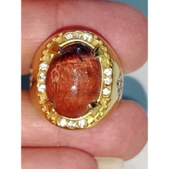 Natural Cat Eyes Tiger Eye RED 16,9x12,4x6,9mm NTE luxury brass ring 19 Rp. 34,000