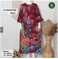 LD TEROMPET | Daster Panjang Lengan 3/4 Batik Kencana Ungu | Baju Santai Tidur Wanita Dewasa