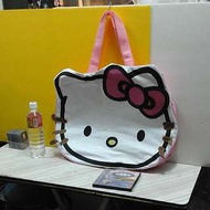 超大容量 凱蒂貓 Hello Kitty  帆布包 / 手提袋 / 旅行袋 ―― 防水 可摺疊 長53×寬17×高45   二手近全新 ~~