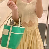 Hermes Cargo Picotin菜籃子18漫畫綠/氣泡綠 Goeland帆布拼Swift小牛皮 銀扣  18*18*13 99新盒子 塵袋 鑰匙鎖 說明書