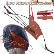 Traditional Recurve Bow Bag Case Arrow Quiver Leather Archery Longbow Hunting