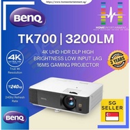 BenQ TK700 4K UHD HDR DLP High Brightness 3200 ANSI Lumens Low Input Lag 16ms Gaming Projector | 3 Years Warranty