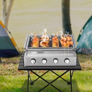 Portable BBQ Propane Gas Stove Grill Stainless Steel Patio Garden Barbecue Grill Small Outdoor Cooki