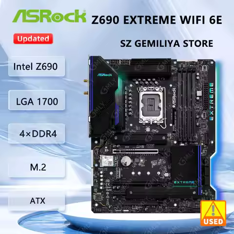 ASRock Z690 Extreme WiFi 6E Motherboard Intel Z690 LGA 1700 DDR4 PCIe 5.0 M.2 support i7-14700 i5-14