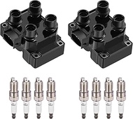 2-Pack DG530 Ignition Coils & 8-Pack SP432 Spark Plugs Kit Compatible with Ford F-150 F-250 E-150 Ex