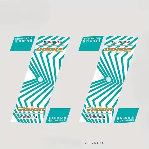 2D Flat Motorcycle Helmet Sticker Merida Style Z-Shaped Bike Valve Sticker - Durable Vinyl Self-Adhe