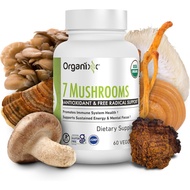 Organixx USDA Organic Mushroom Supplement, 7 Fermented Mushrooms – Lions Mane, Shiitake, Cordyceps, 