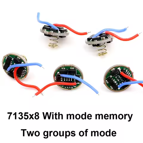 5PCS 7135*8 7135 x 8 chips 17mm Driver Circuit Board with Mode Memory for 10W LED 18650 26650 flashl
