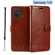 Case Samsung Galaxy A51 Flip Cover Wallet Cover Hp Casing Wallet Flip Magnet